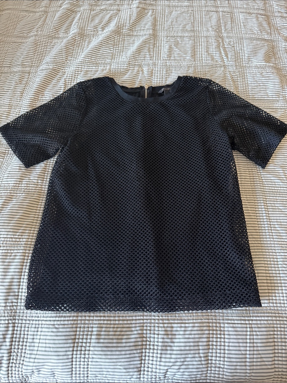 Banana republic Black Mesh Short-Sleeve Women's Top